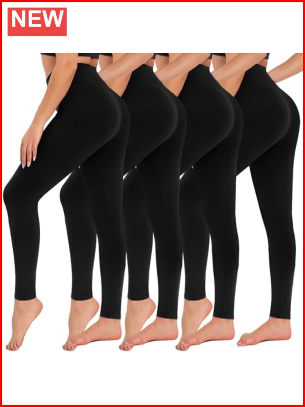 4 Pack High Waisted Tummy Control Yoga Pants for Women Plus Size Workout Gym
